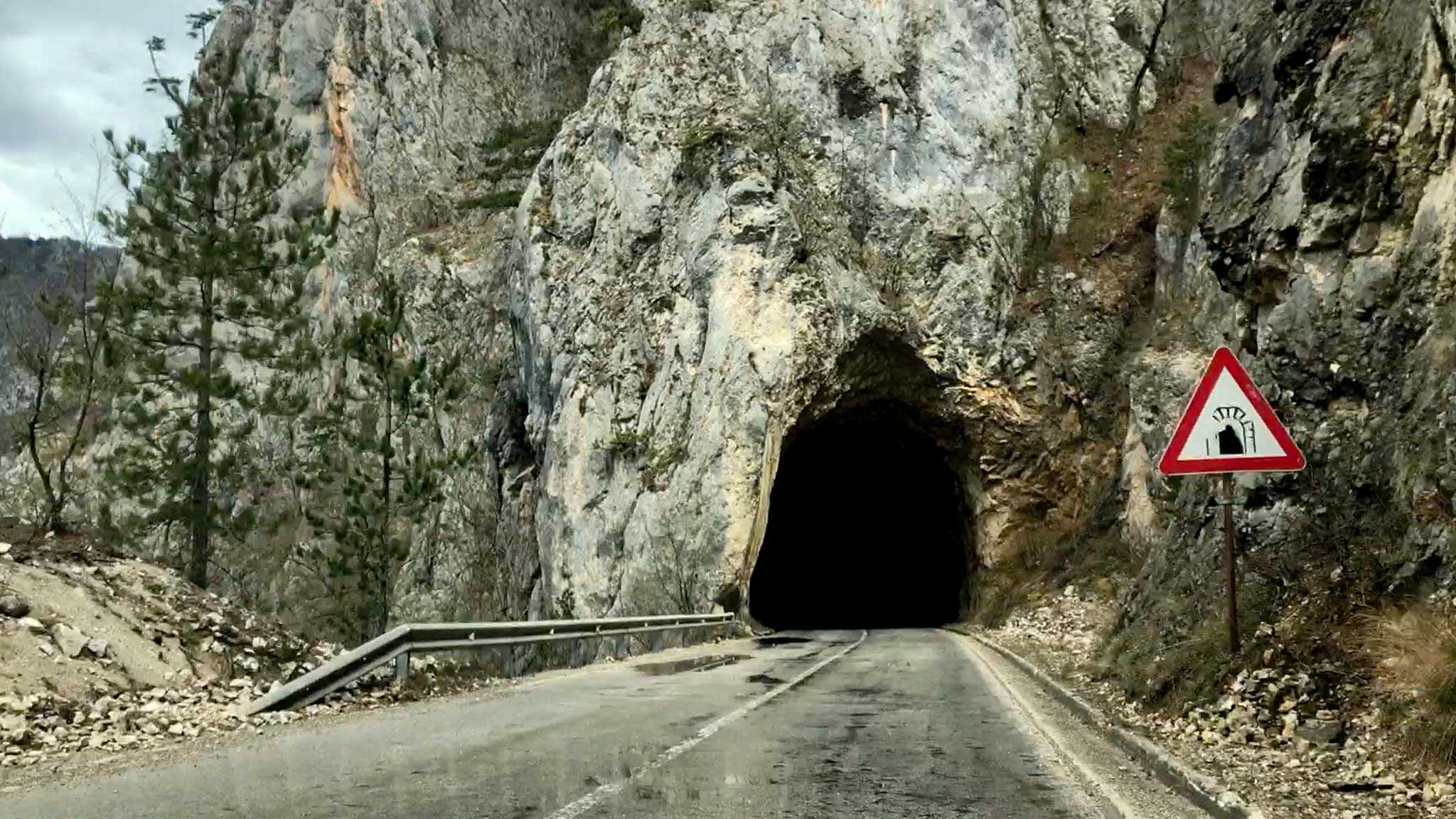 narrow tunnel entrance