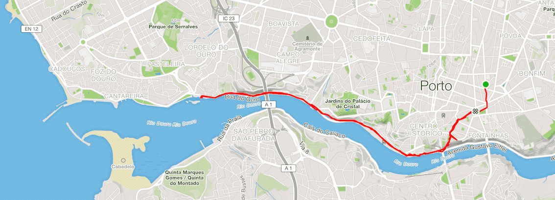 Run route down the Douro River